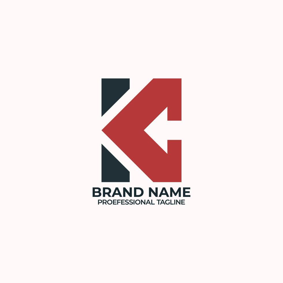 Letter K and Arrow combination with Minimalist Style Logo vector