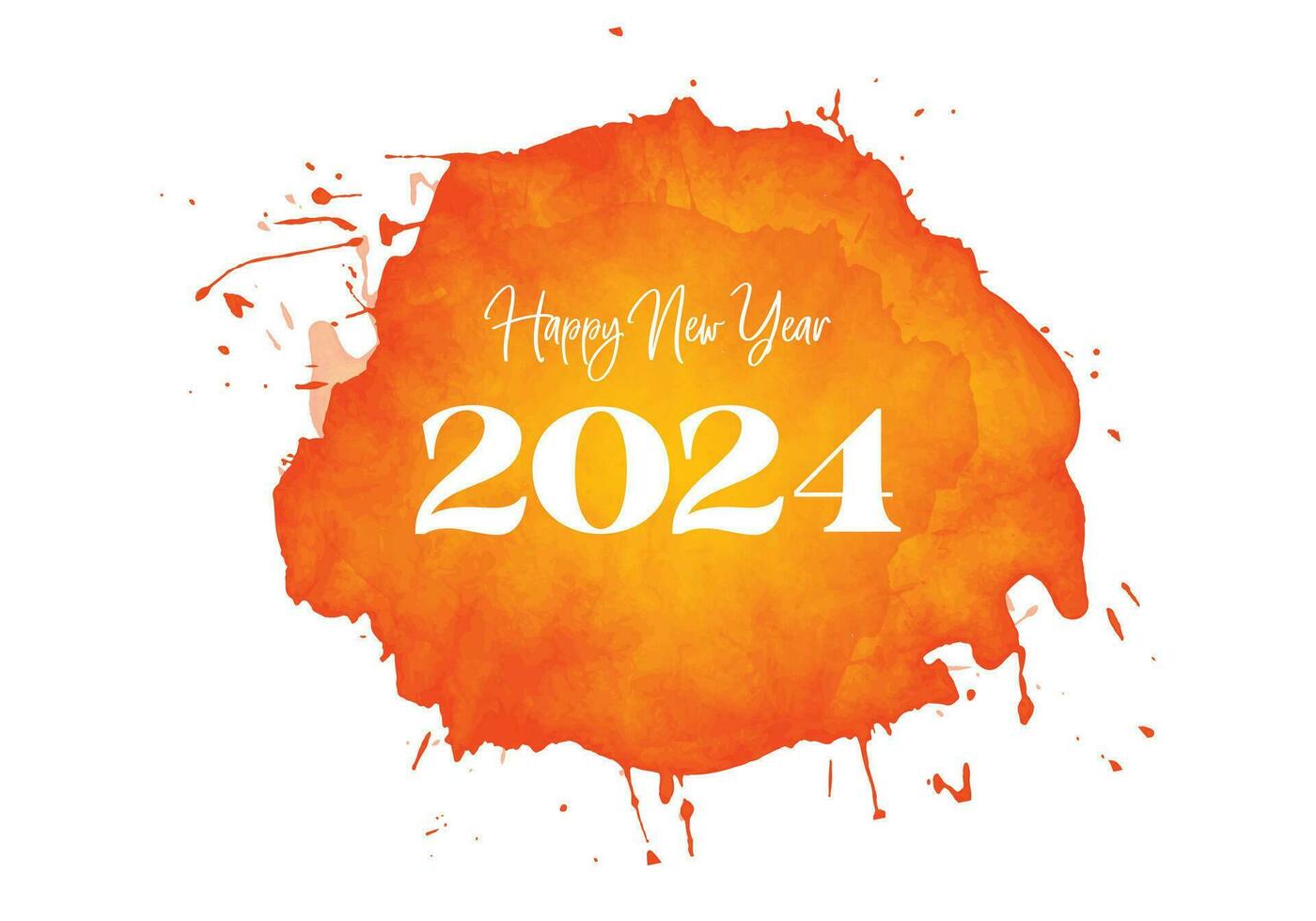 The New Year 2024 vector design with color splash