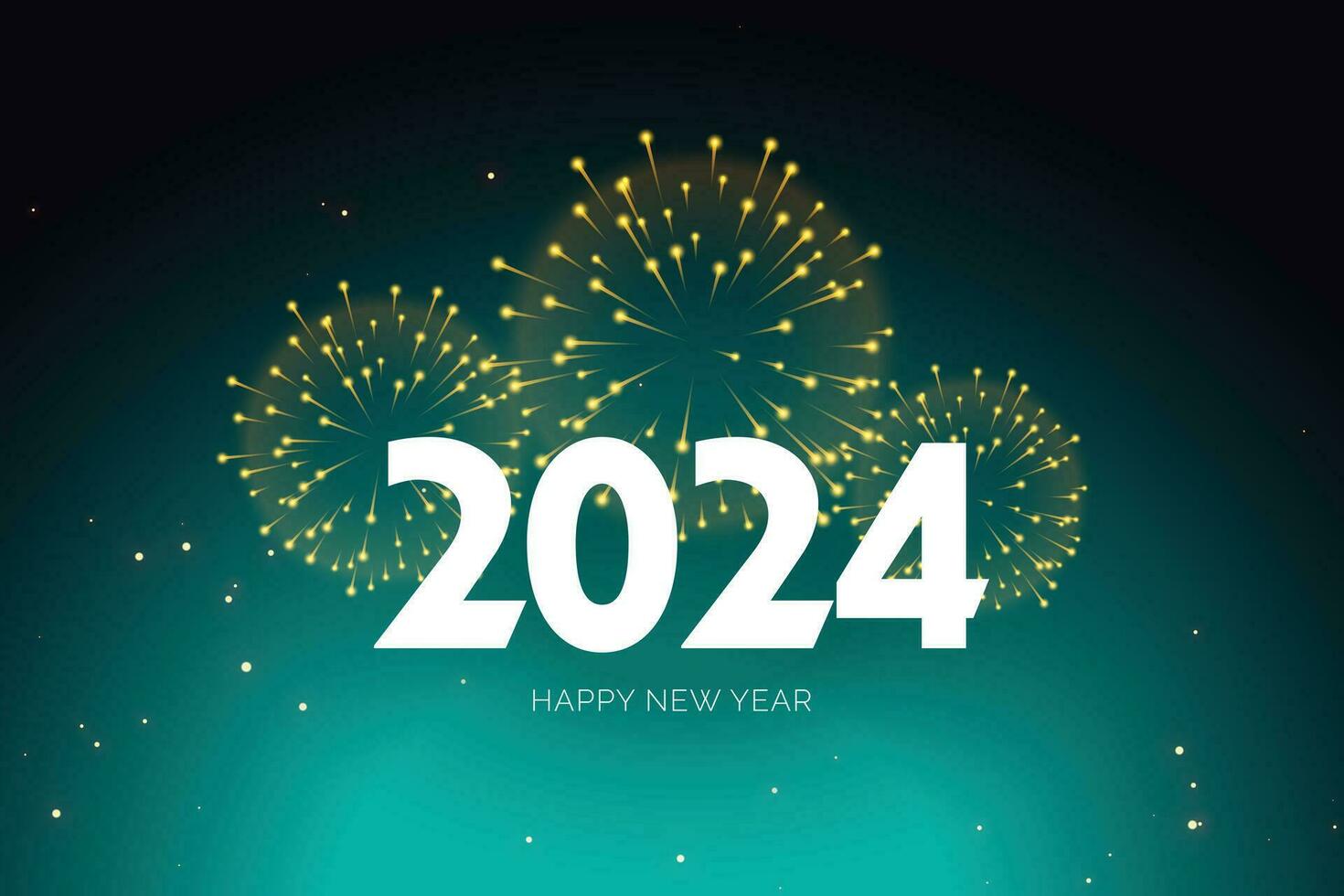 The new year 2024 vector design with fireworks