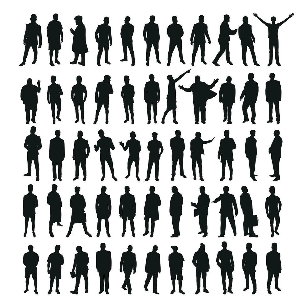 Image male silhouettes. People, human, person, man, men, guy, boy. vector