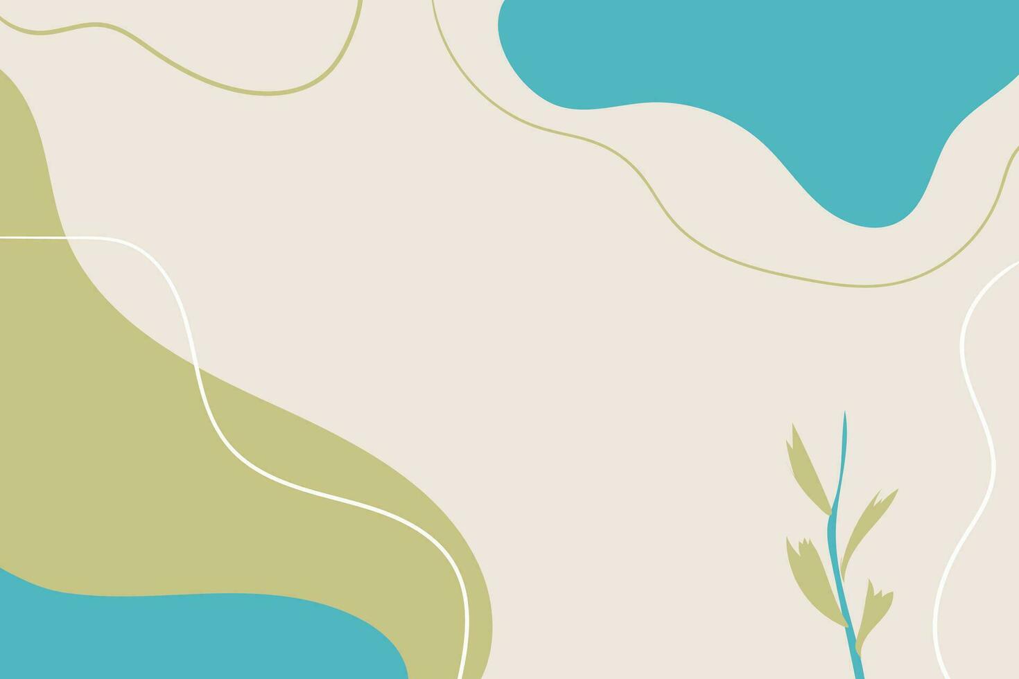 botánico bandera con orgánico formas, hojas, rama y plantas. mano dibujado resumen antecedentes. mano dibujado varios formas y garabatear objetos. contemporáneo moderno de moda ilustración vector