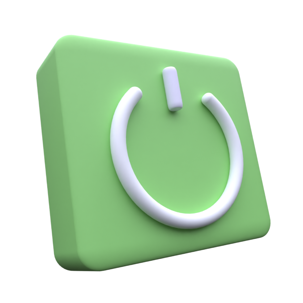 unique 3d rendering power off button start icon.Realistic vector illustration png