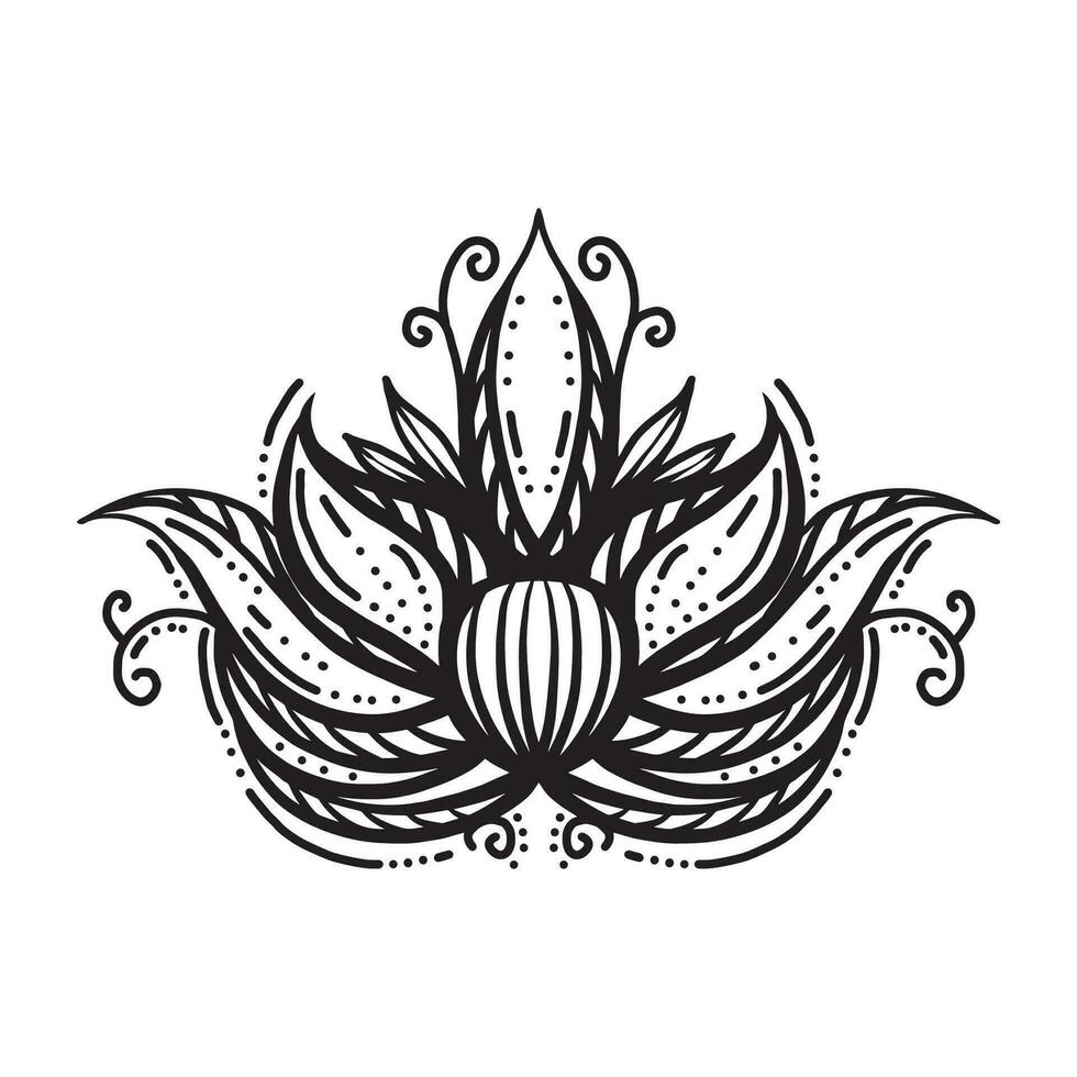Mehndi lotus flower pattern for Henna drawing and tattoo vector