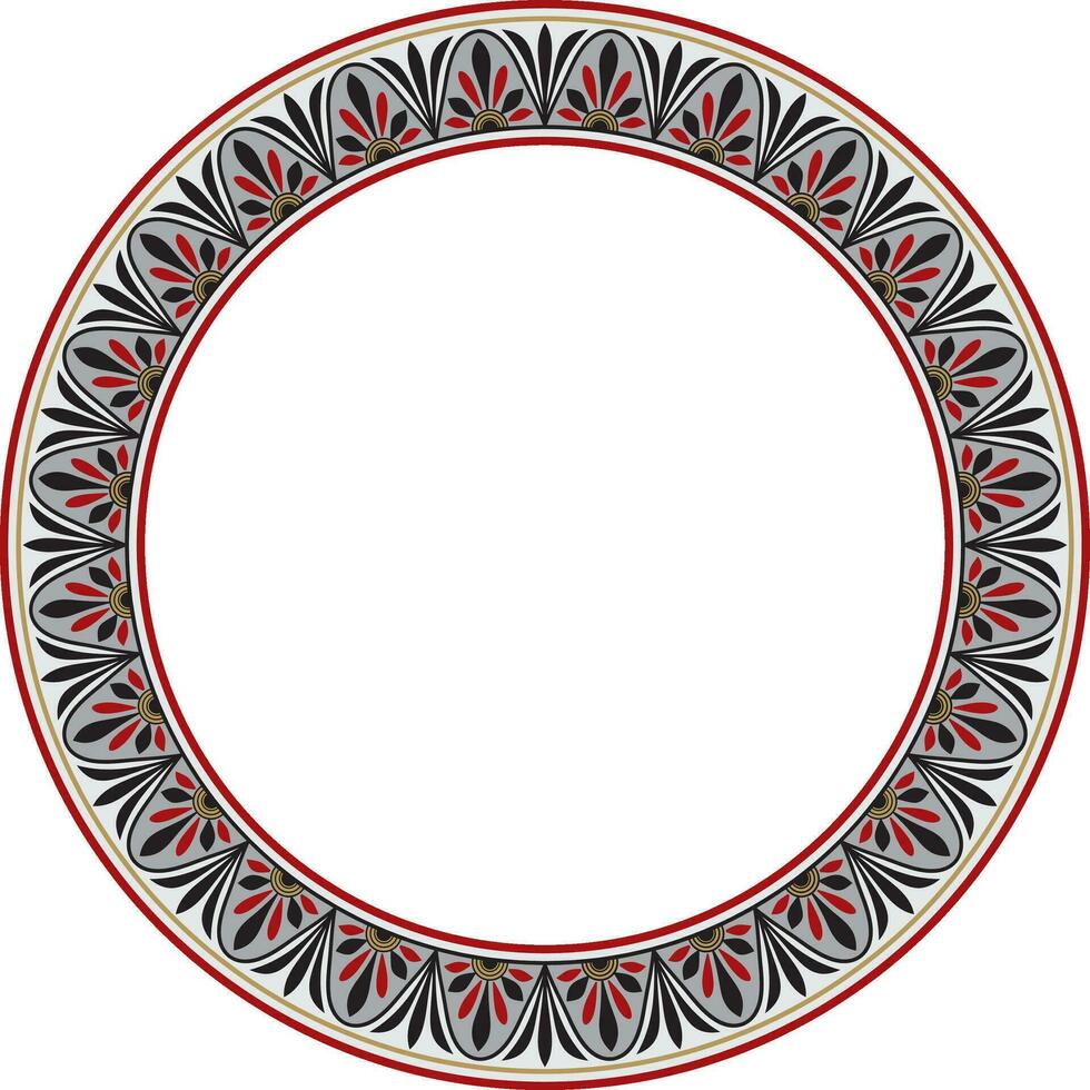 vector de colores redondo clásico griego meandro ornamento. patrón, circulo de antiguo Grecia. borde, marco, anillo de el romano imperio
