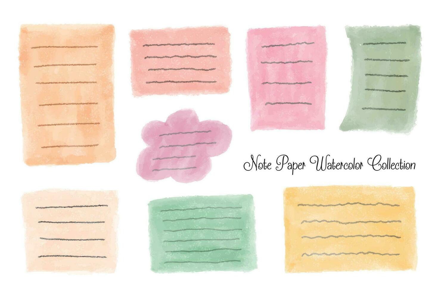 Cute Sticky Note Paper Watercolor vector