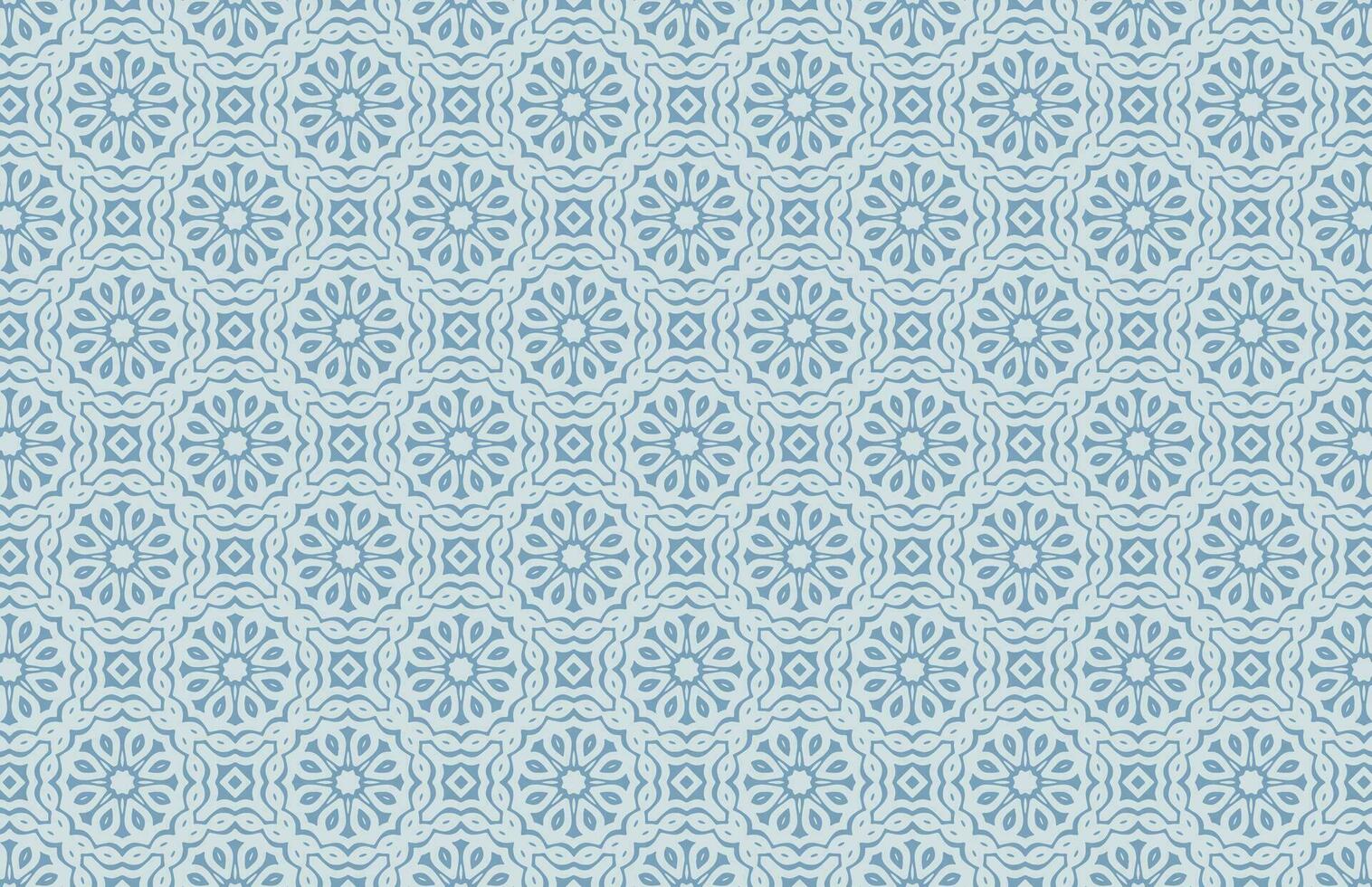Traditional blue mandala fabric design pattern vector