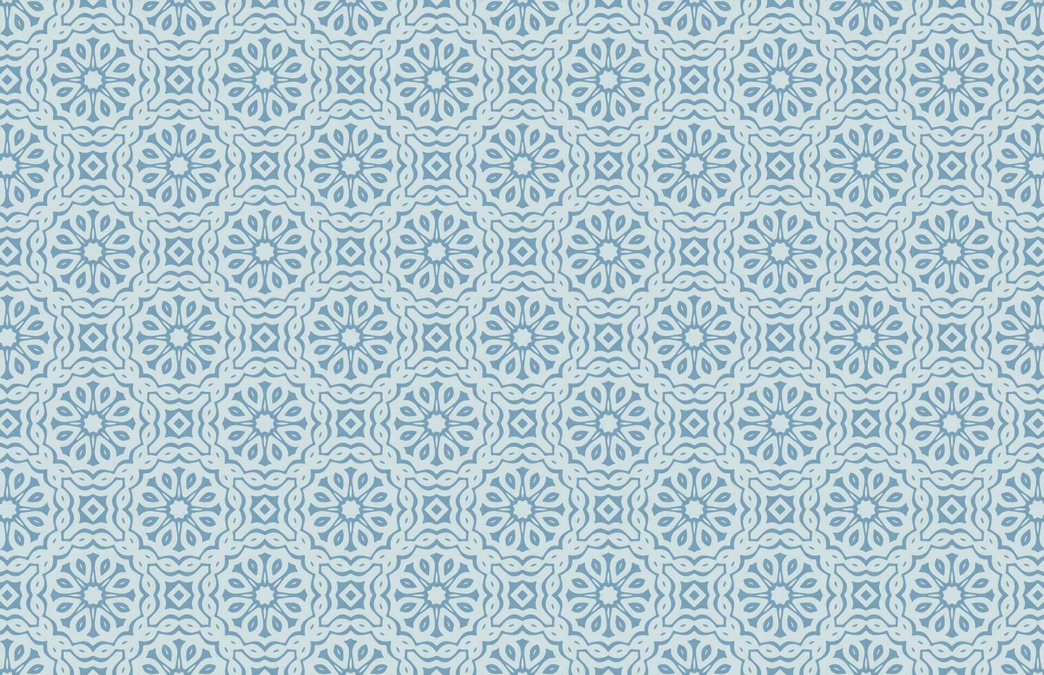 Traditional blue mandala fabric design pattern vector