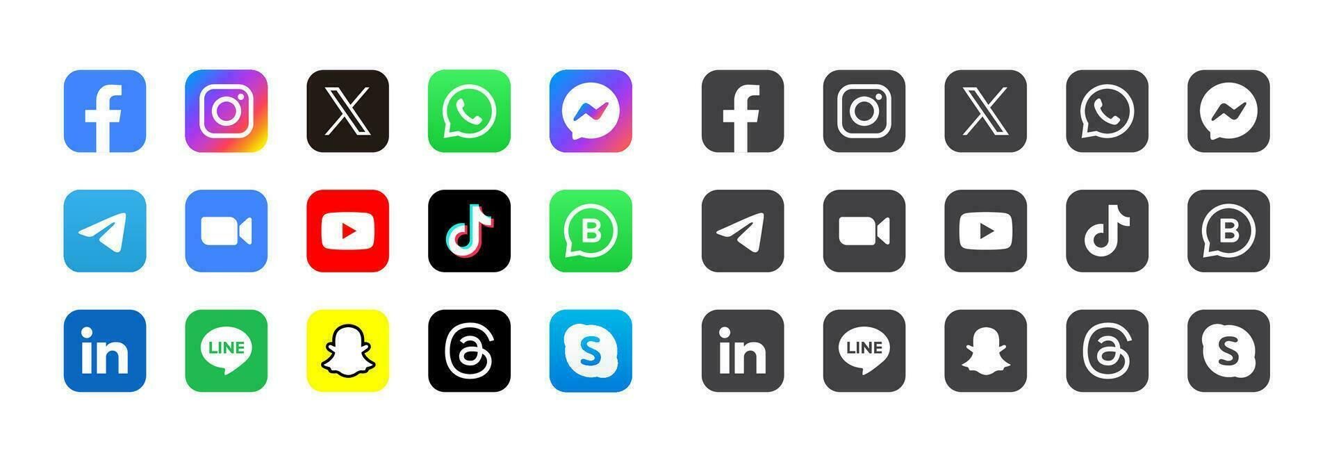 Social media logos illustration vector