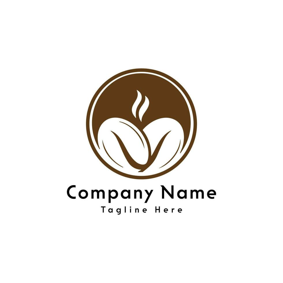 Coffee round logo design icon vector