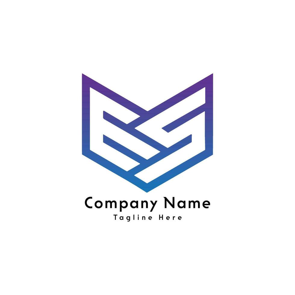 ES letter logo design icon vector