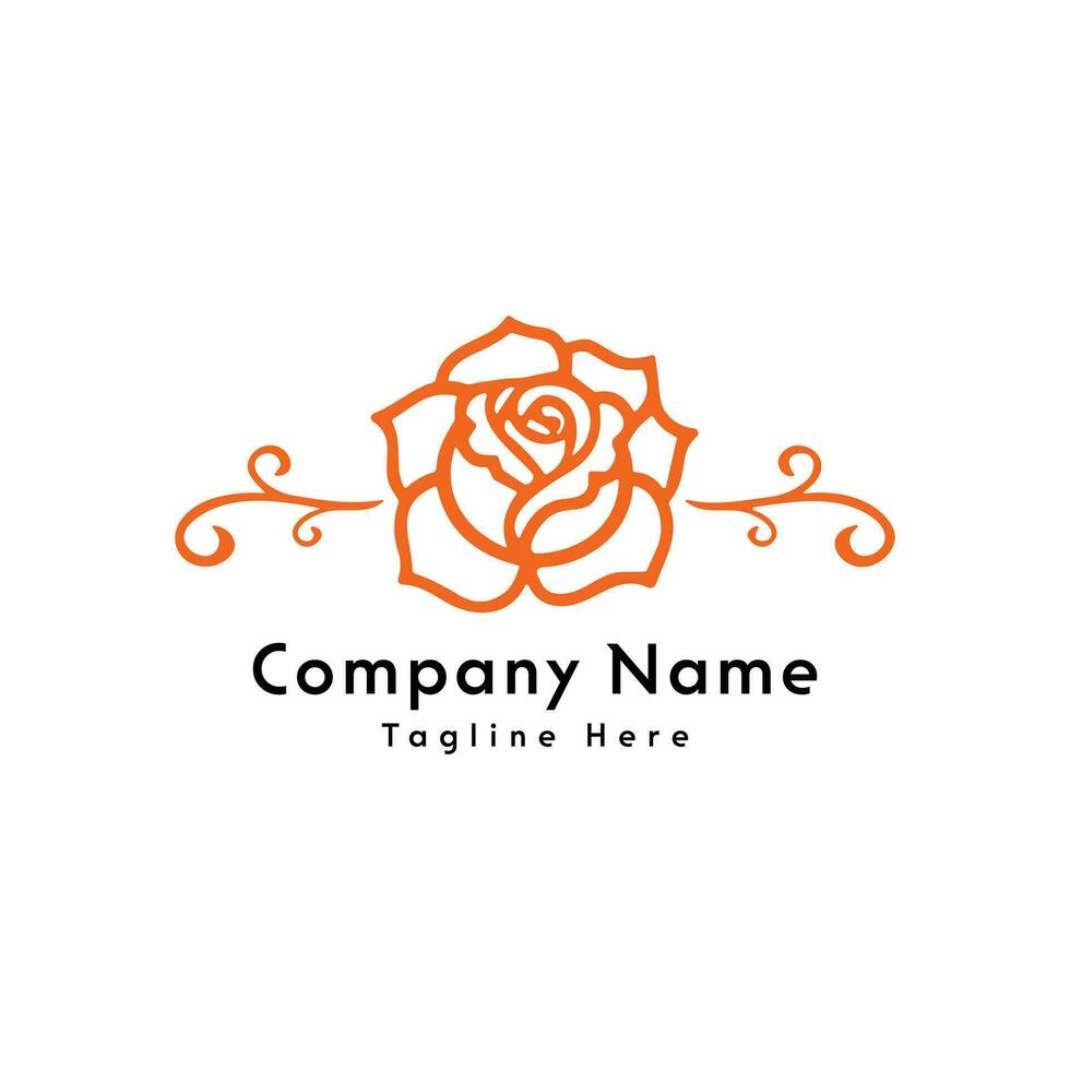 Rosa flor logo diseño icono vector