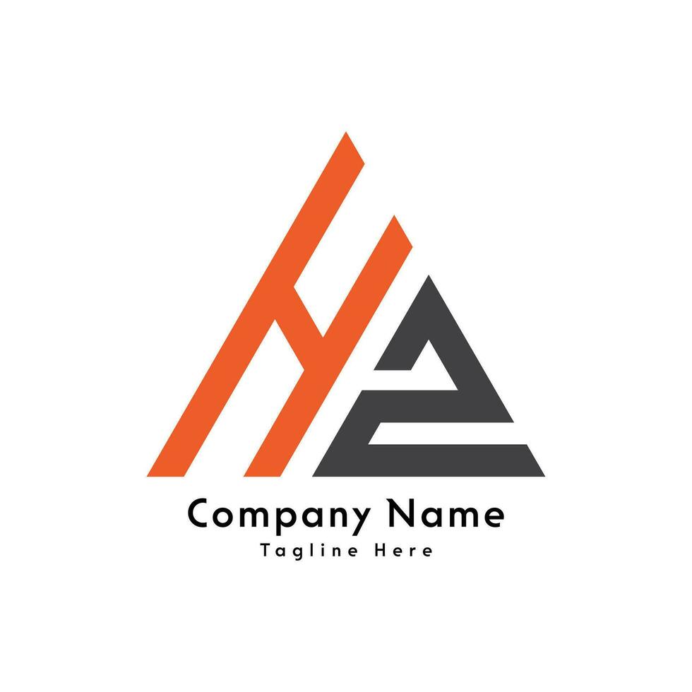 HZ letter triangle shape logo design icon vector