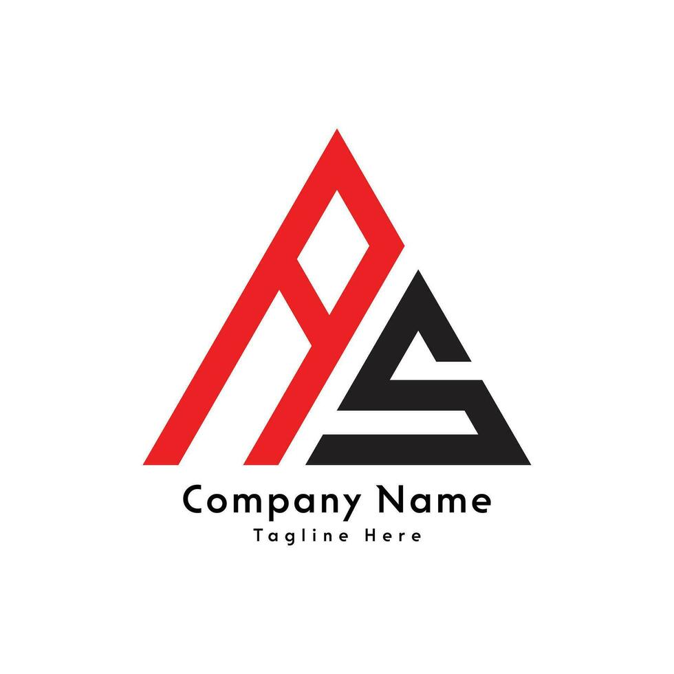 AS letter triangle shape logo design icon vector