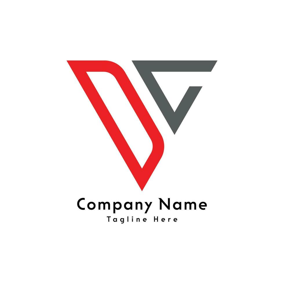 DC letter triangle shape logo design icon vector