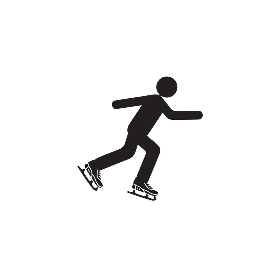 Ice skating icon in different style vector illustration. Ice Skates Glyph Icon designed in filled, outline, line and stroke style can be used for web, mobile, ui