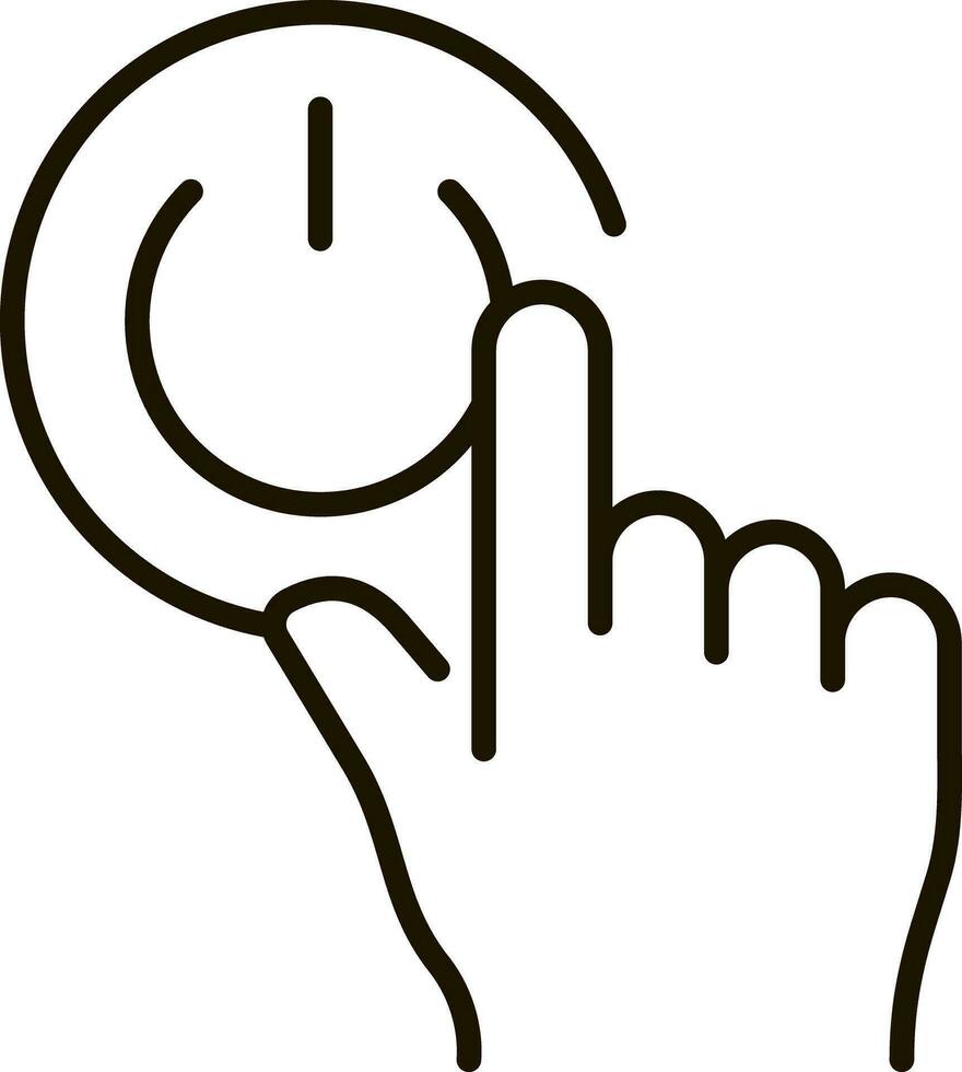 power off hand click line icon symbol illustration vector