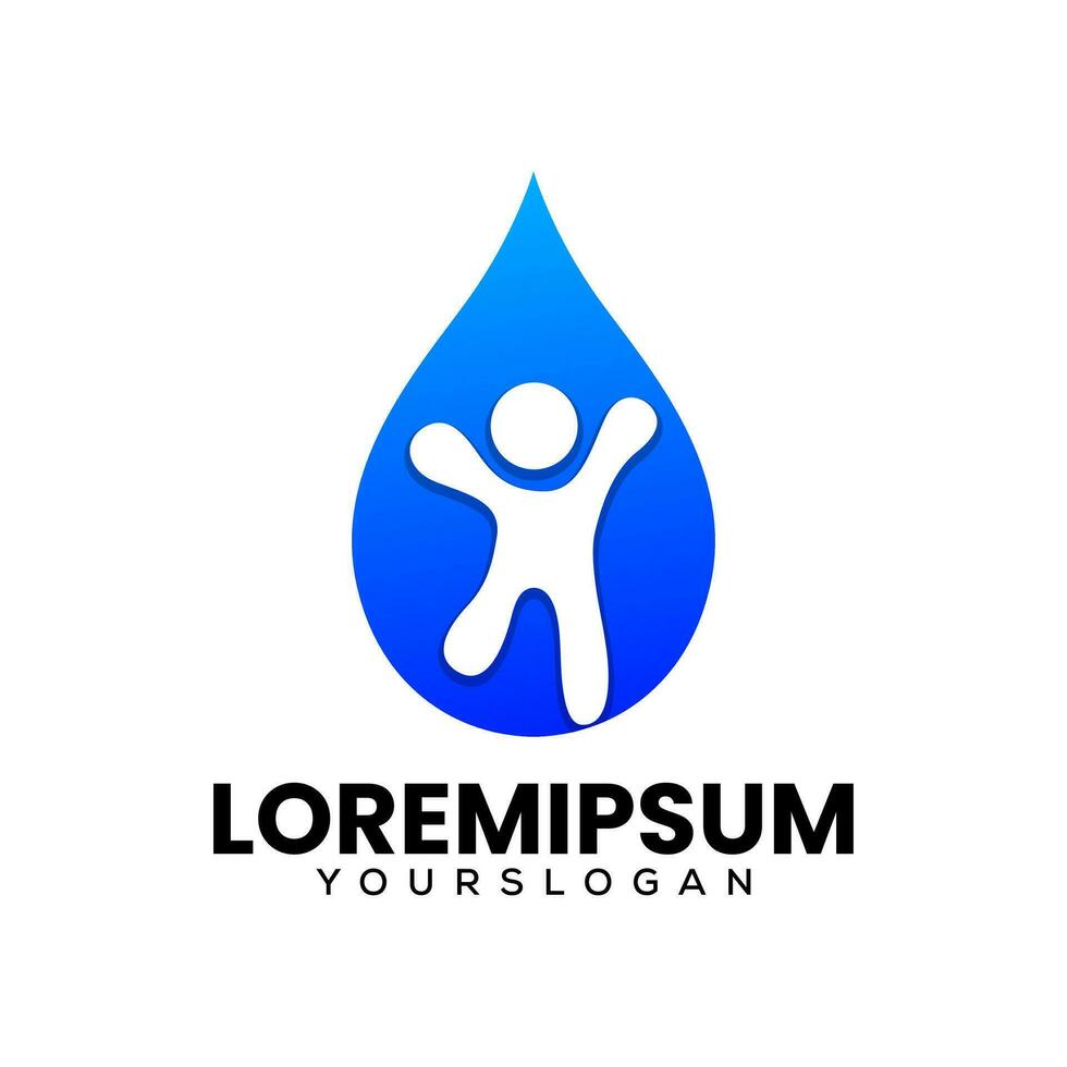 human water icon logo design vector