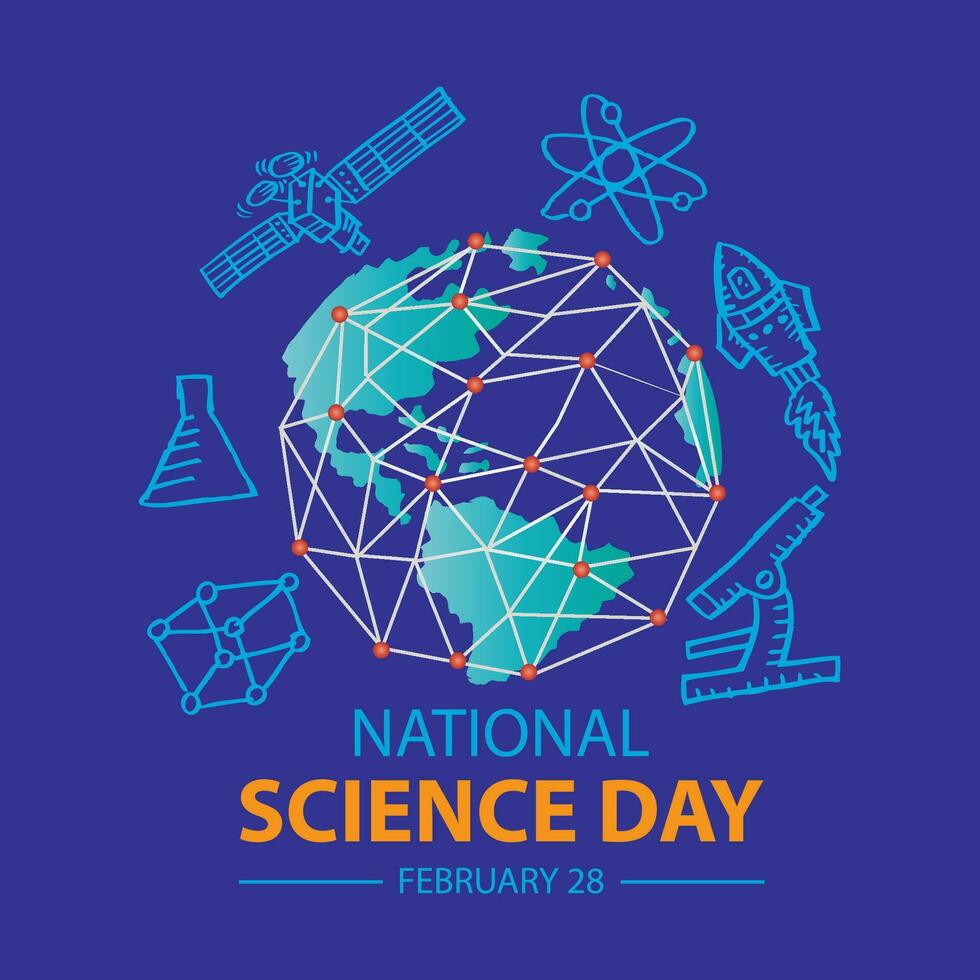 National science day greeting card vector