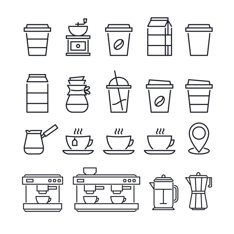 Set of coffee icon vector