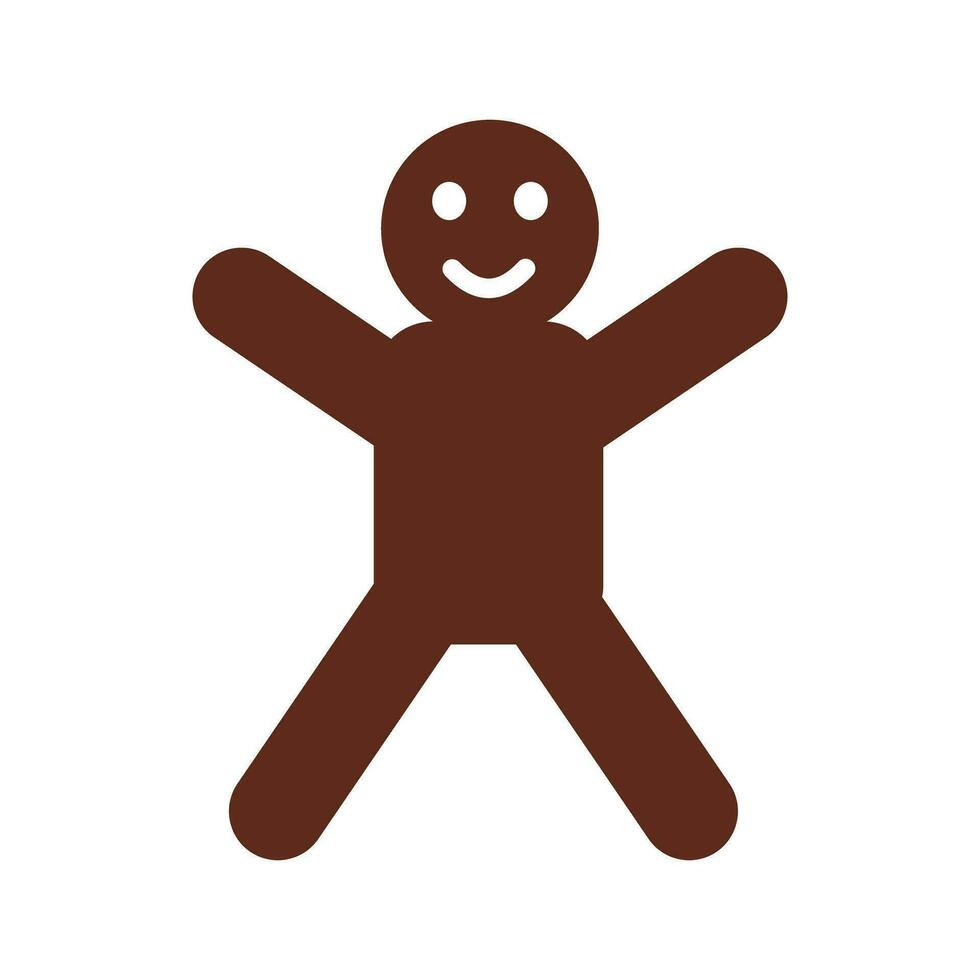 gingerbread man flat icon isolated on white background for web and mobile app design. Christmas and winter design elements. Simple flat gingerbread icon vector