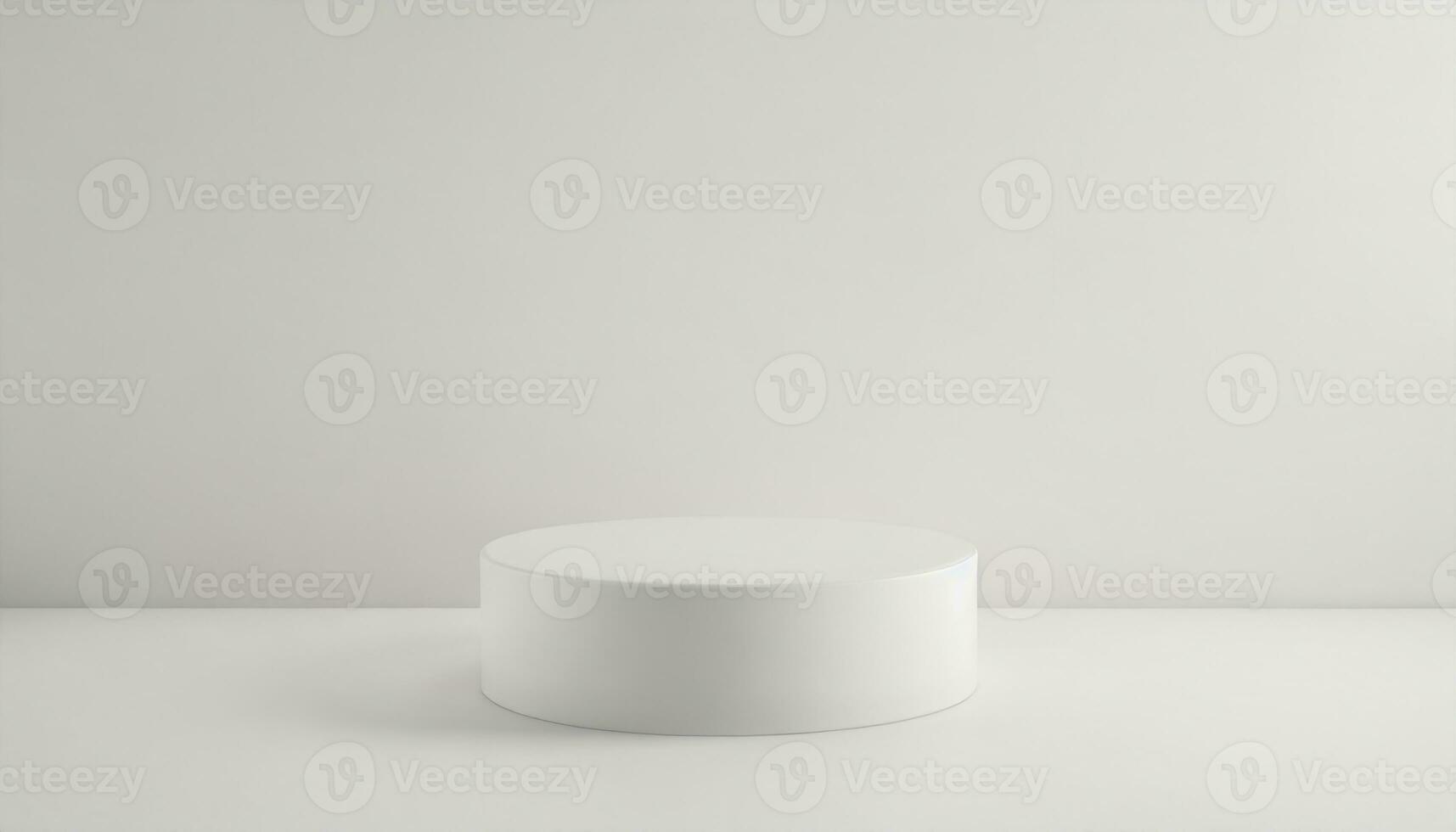 AI generated Realistic white 3d cylinder pedestal podium. Product presentation, mockup, show cosmetic product, Podium, stage pedestal or platform. photo