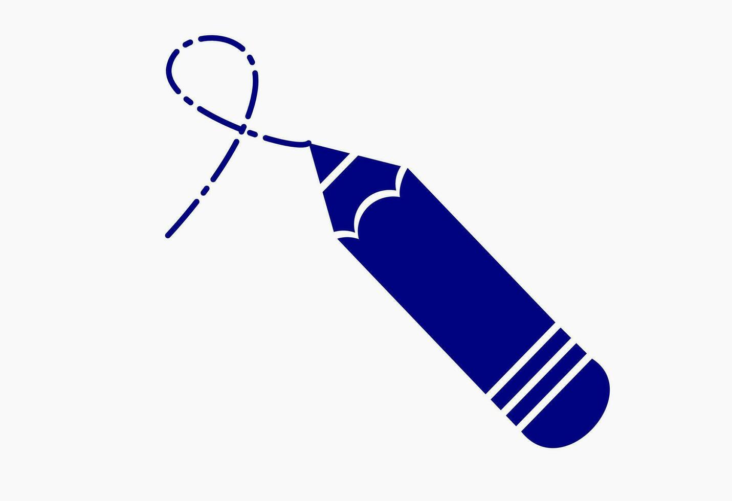 Blue Pencil flat icon. Single high quality outline symbol of graduation for web design or mobile app. Thin line signs of education for design logo, visit card, etc. Outline logo of school vector