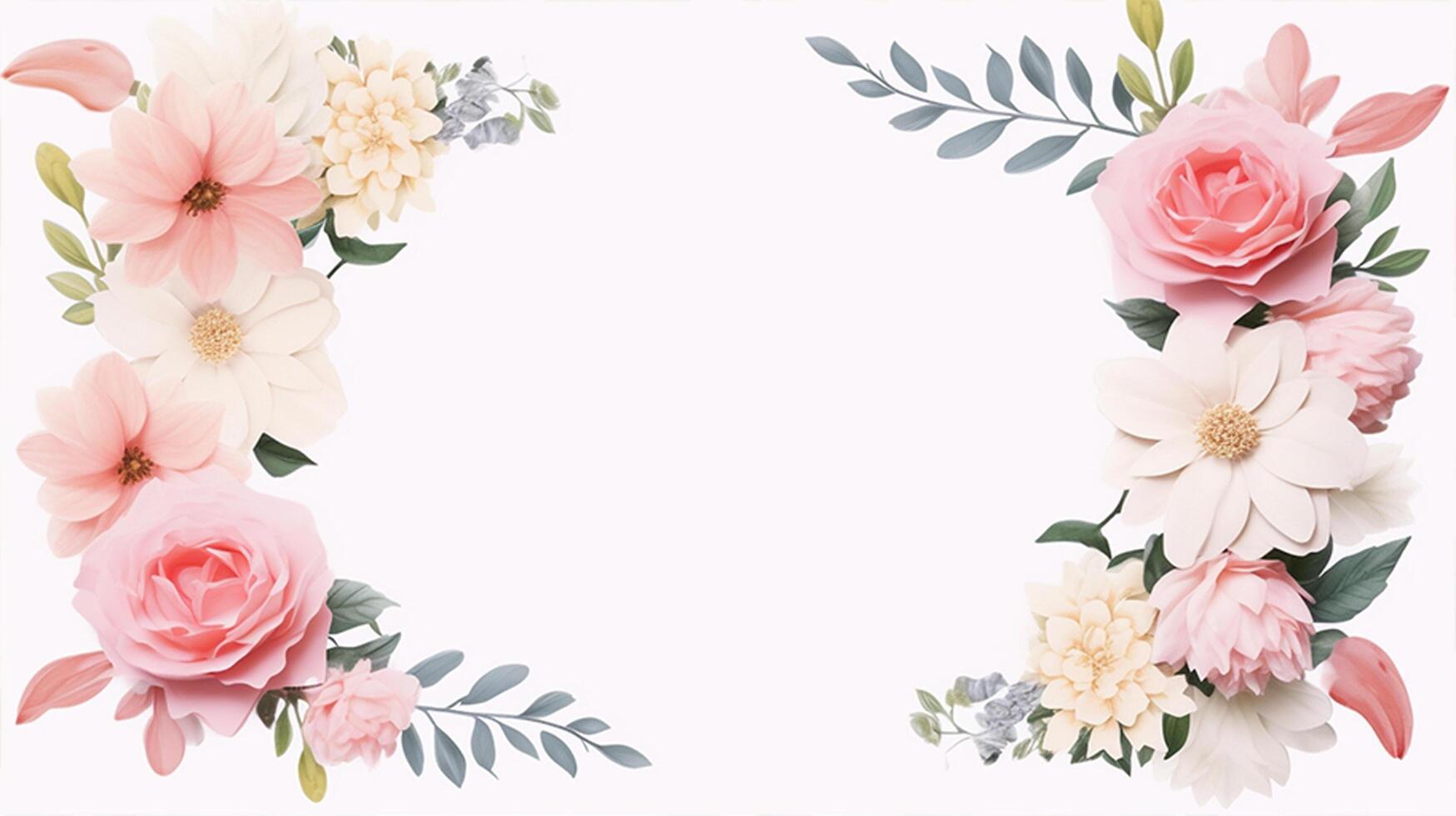 AI generated flowers on a white background photo