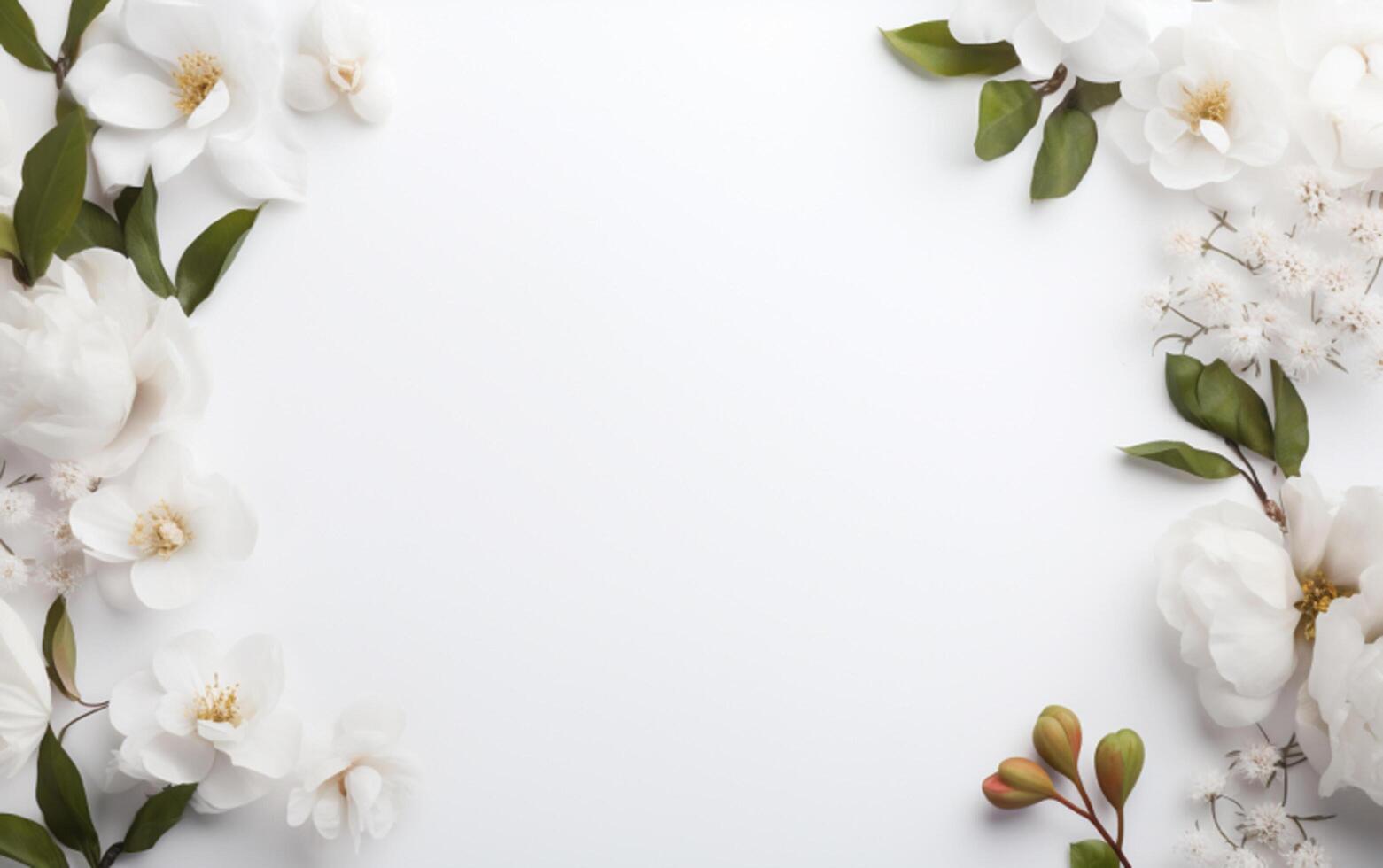 AI generated flowers on a white background photo