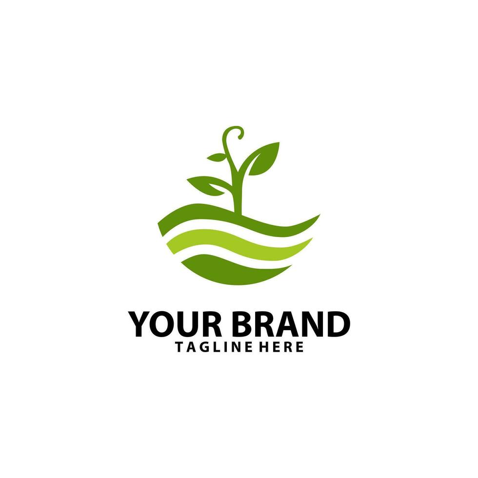 green plant ecology logo design vector