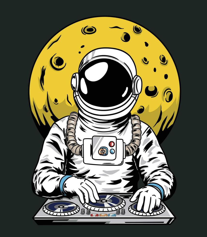 Free Design Astronaut DJ Illustration vector