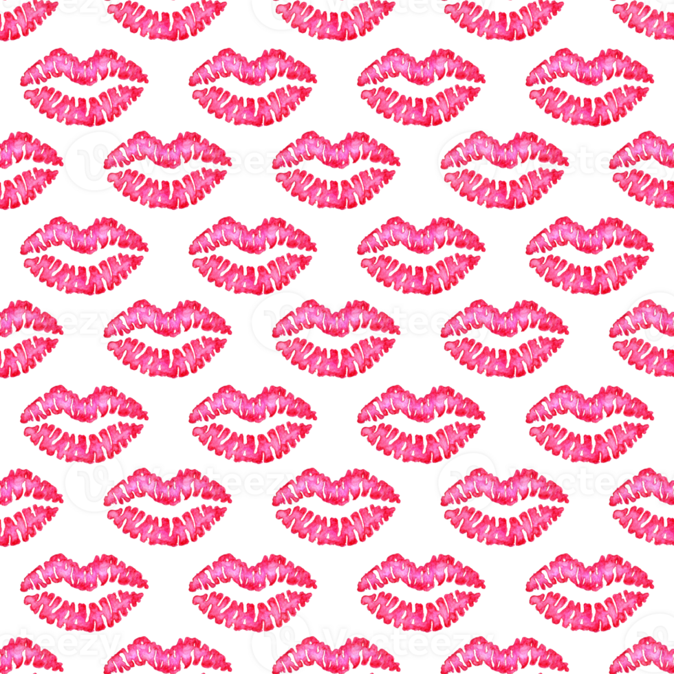 Watercolor pattern pink lips. Seductive mouth seamless allover print. Air kiss. Kiss of an angel. Template for advertising, banner, poster, content, web design, print. Isolated png