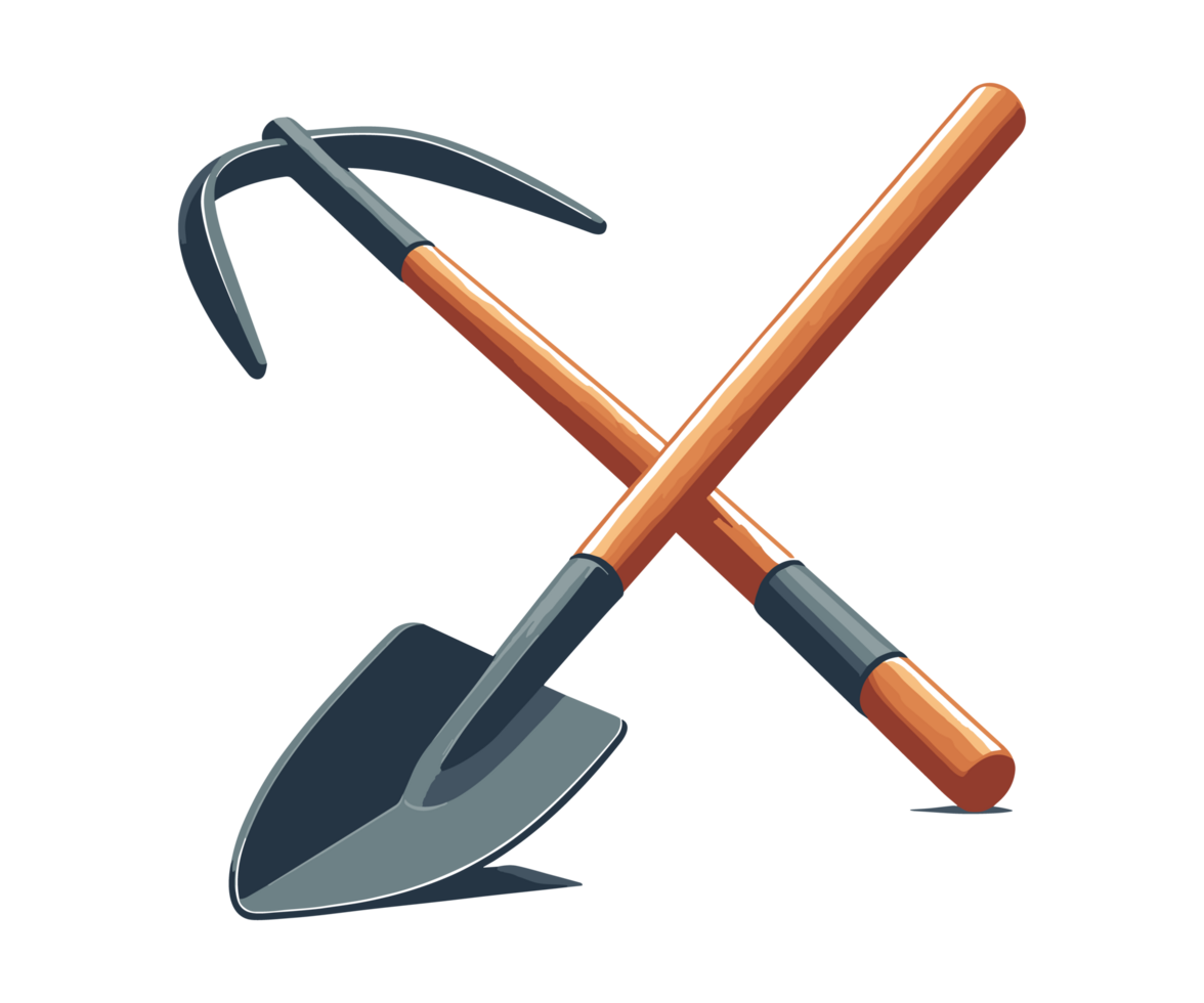 AI generated Hoe farm tools illustration design or PNG