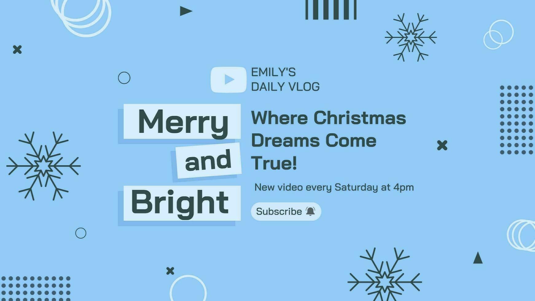 Blue Christmas Greeting Youtube Banner template