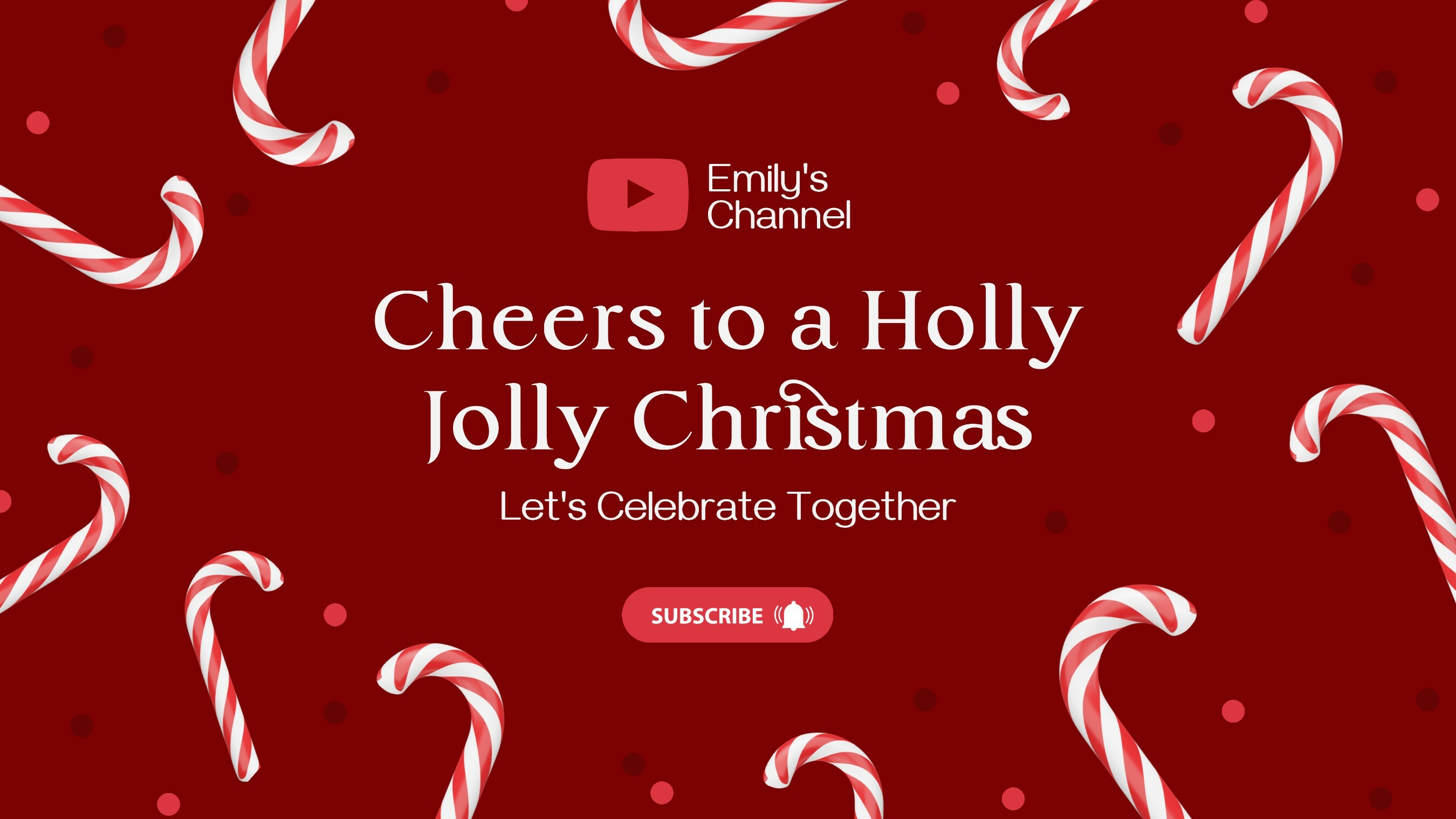 Candy Canes Christmas Greeting Youtube Banner 35059133 Template