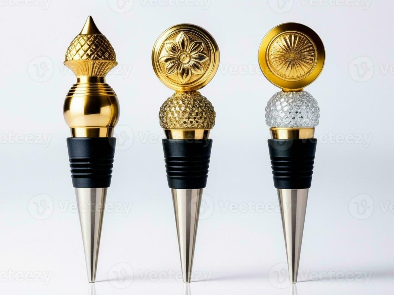 AI generated Sparkling Wine Bottle Stoppers to Elevate Your Holiday Celebrations. AI Generated. photo