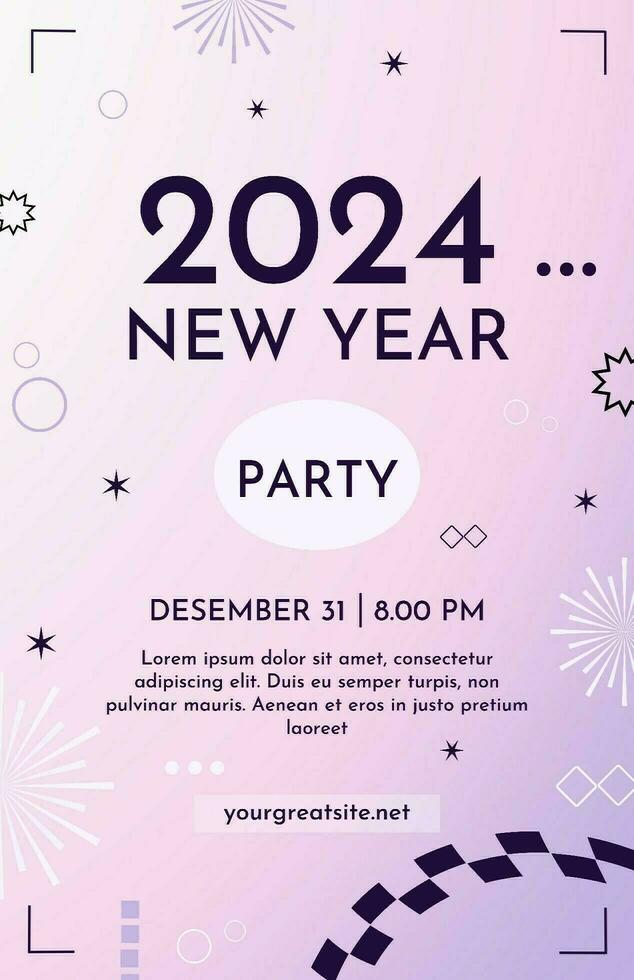 Purple New Year Party Poster template