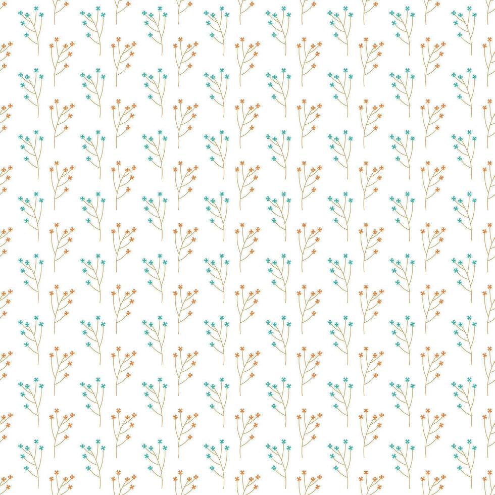 Botanical flower pattern. Seamless nature vector