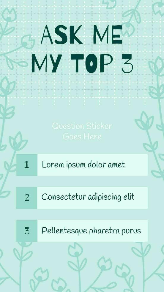 Floral Ask Me Question Instagram Story template