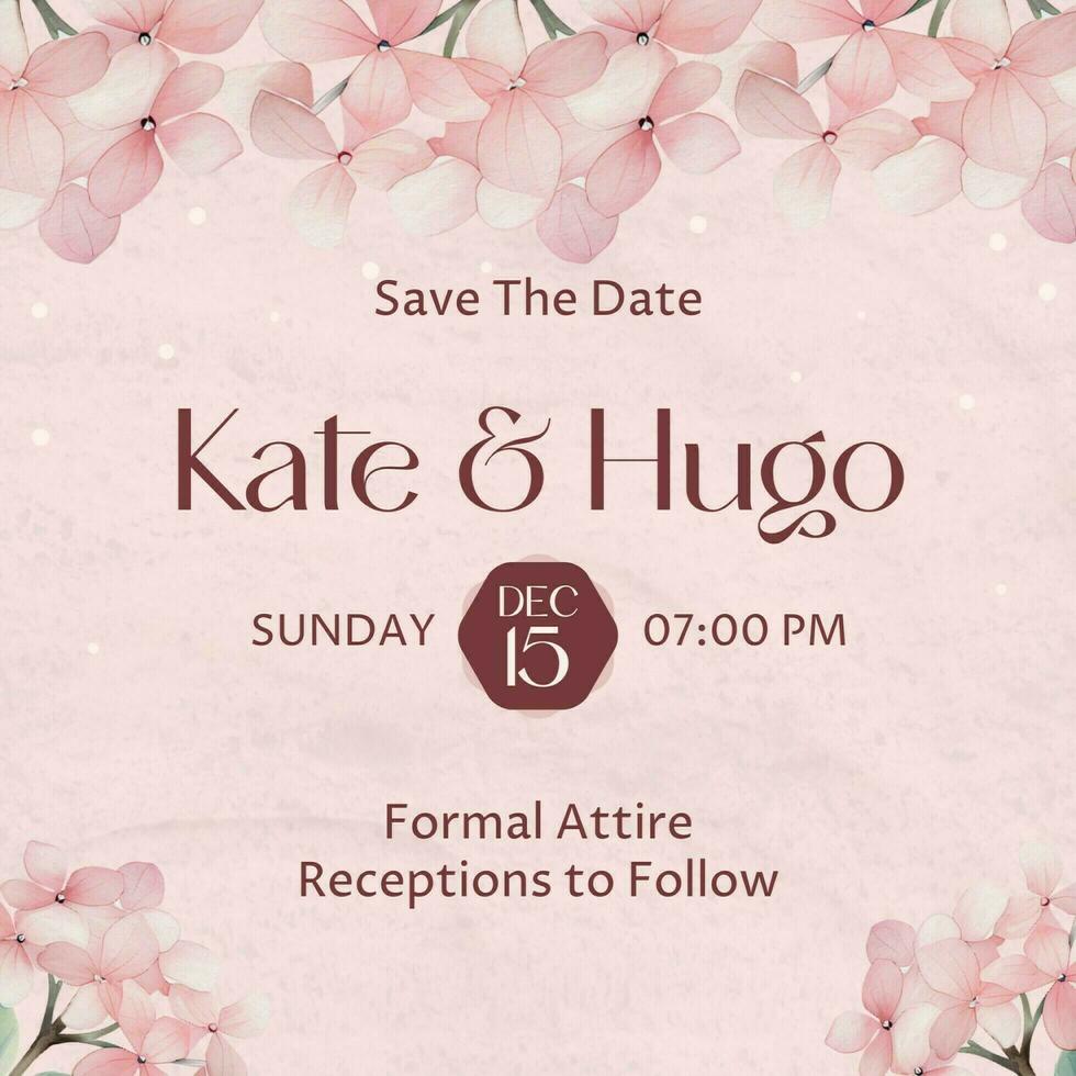 Floral Wedding Invitation Instagram Post template