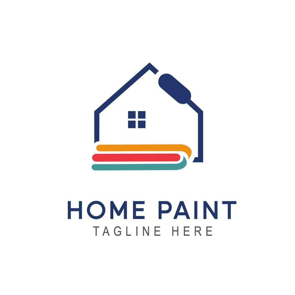 Home logo with color painting style and business card design template Premium Vector
