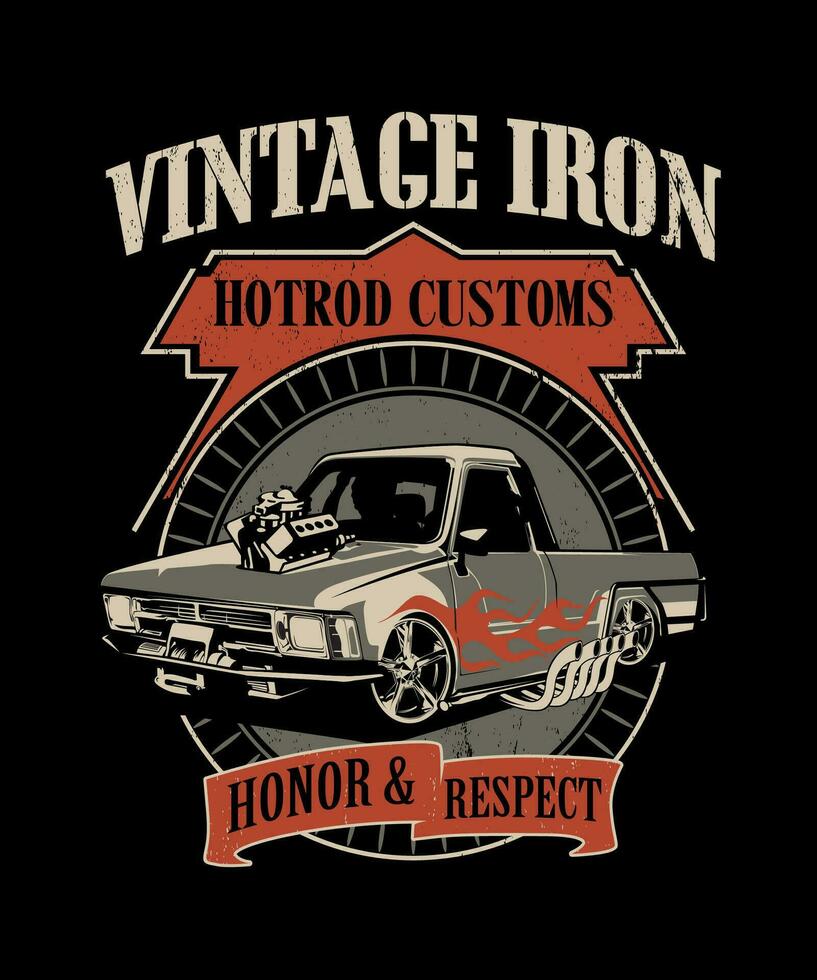 Vintage iron vector illustration style.