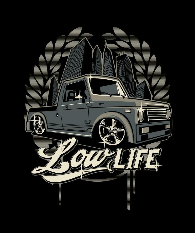 Low life vintage vector illustration style.