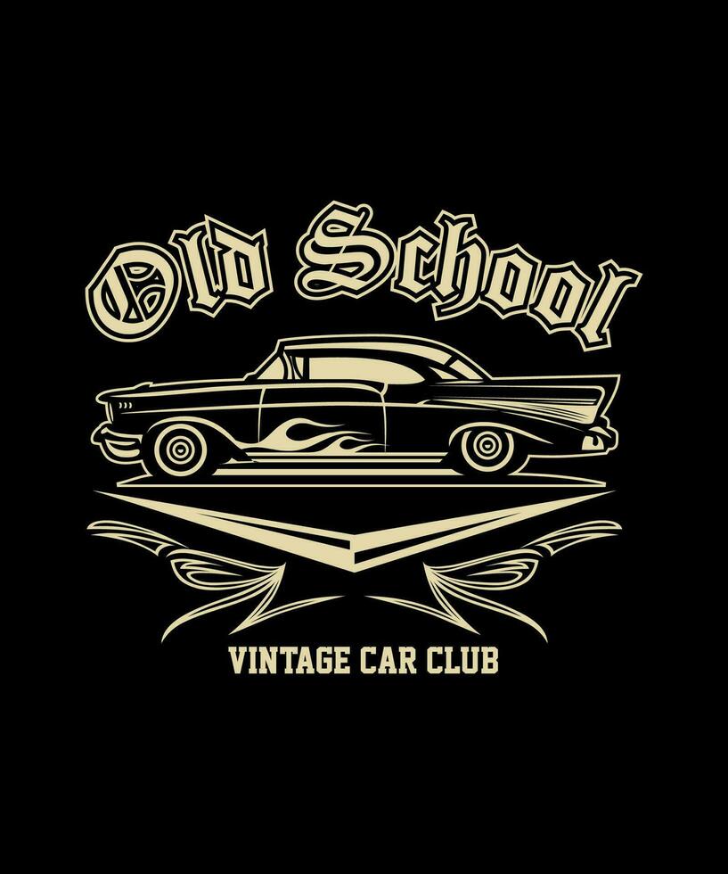 Old school vintage car vintage vector illustration style.