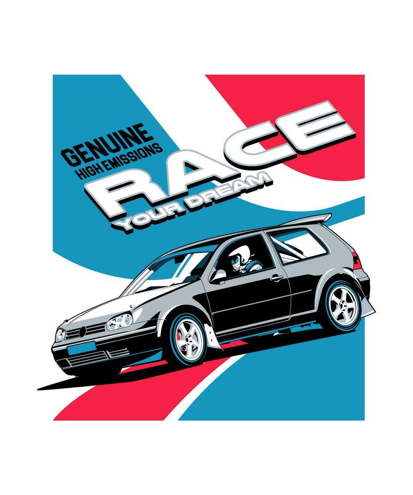 Race your dream vintage vector illustration style.