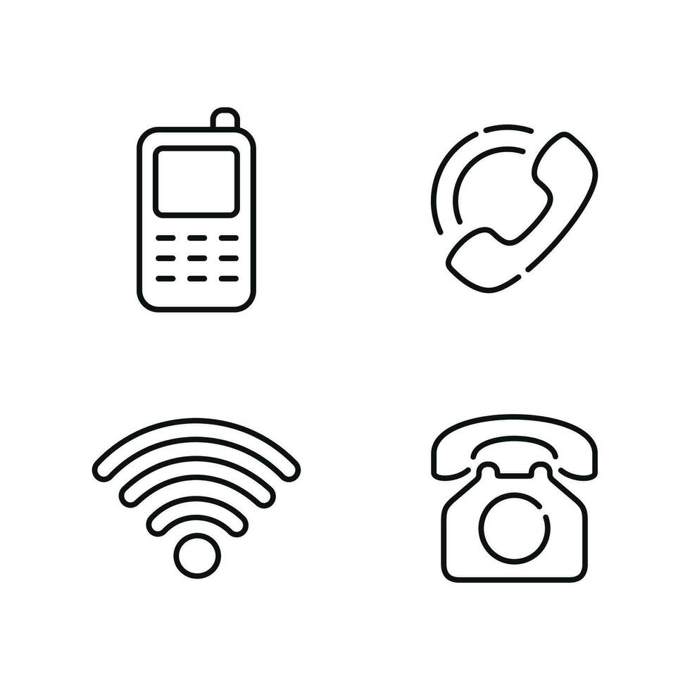 teléfono llamada icono conjunto aislado en blanco antecedentes vector