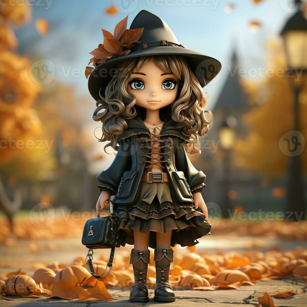 AI generated 3D cartoon of an witch photo