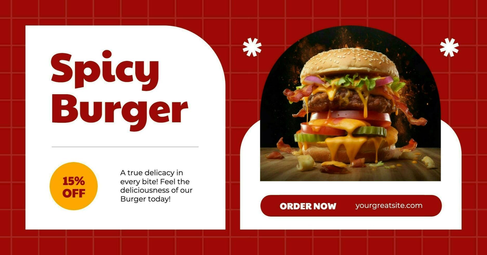 red spicy burger discount facebook ads template