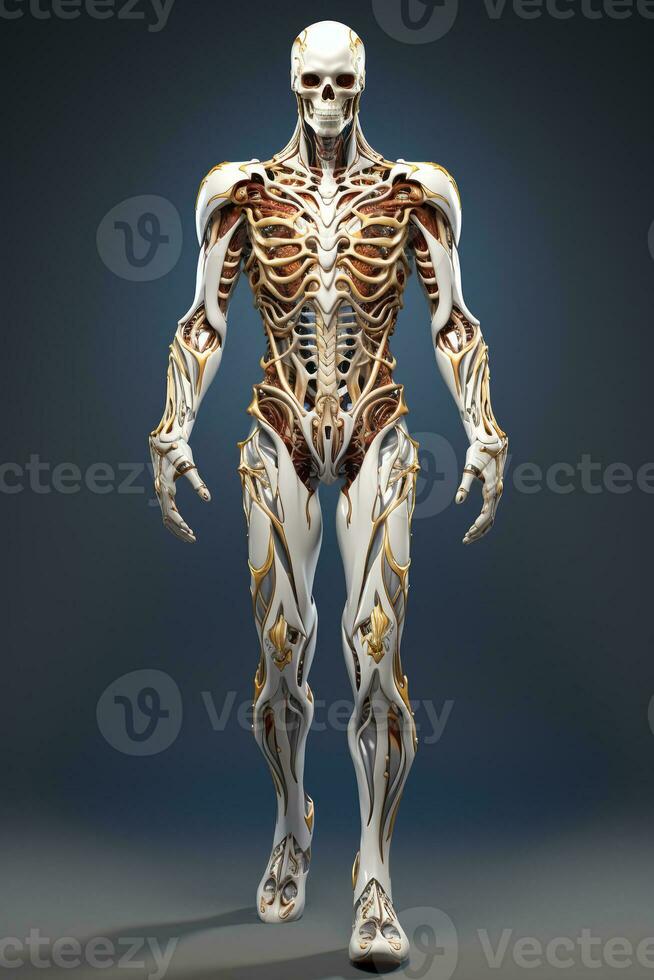 AI generated 3D cartoon of an bones full body photo