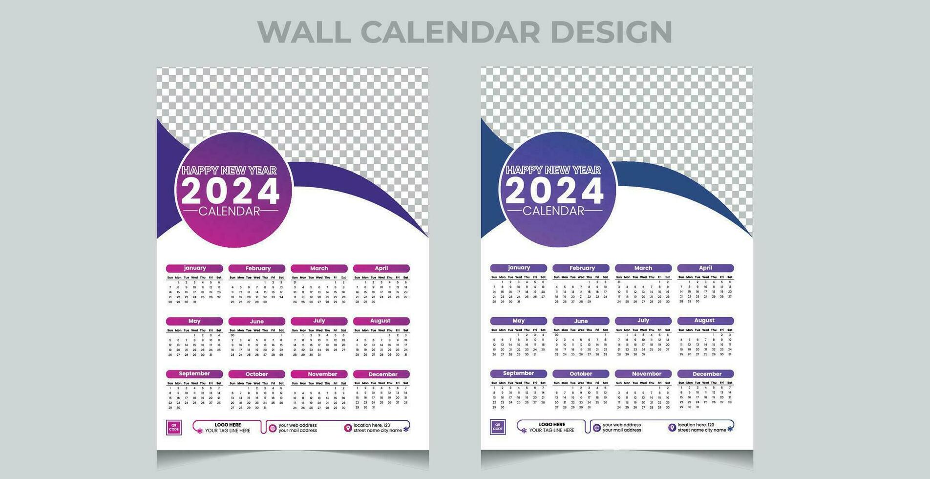 2024 Calendar Design Vector