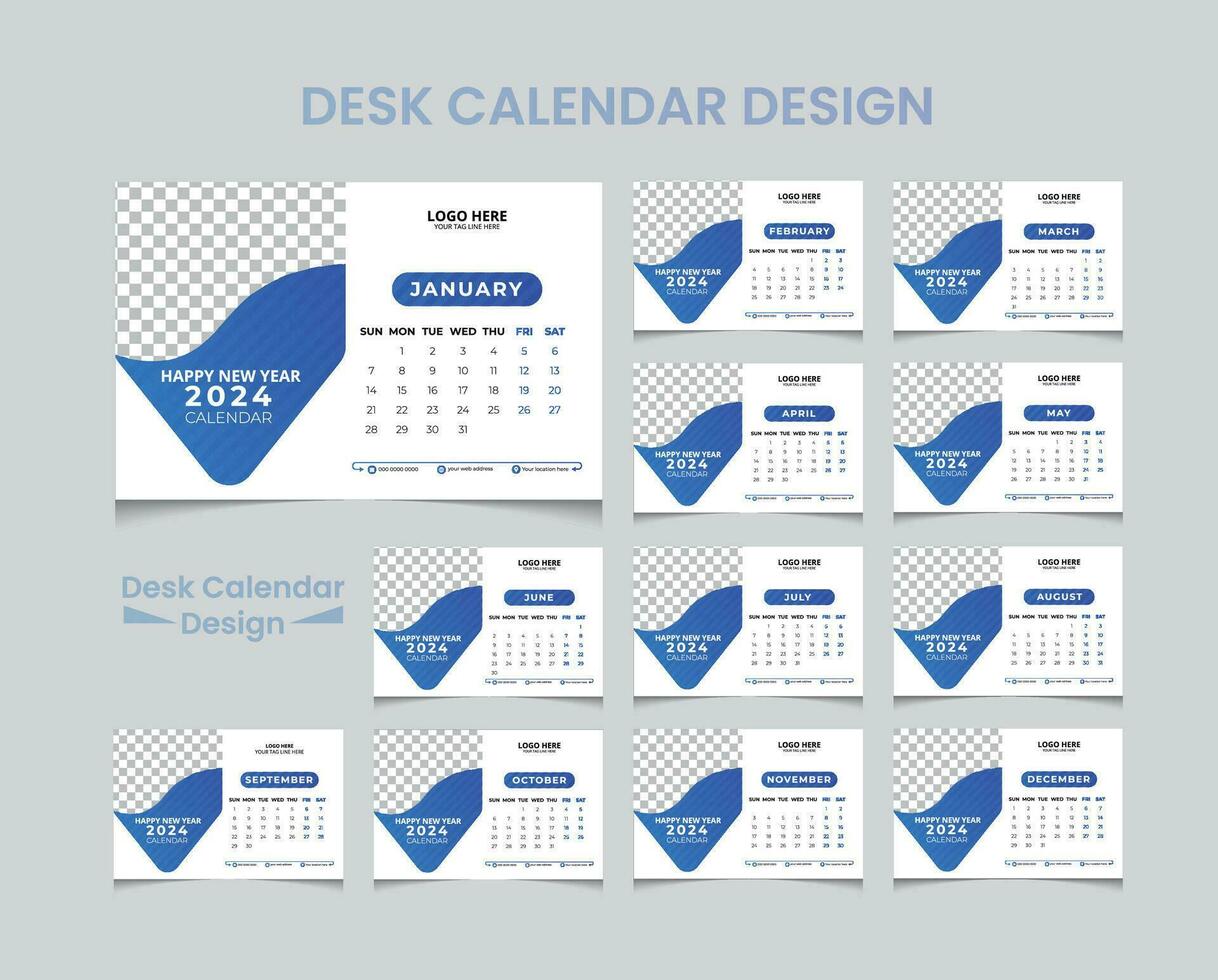Desk Calendar 2024 vector